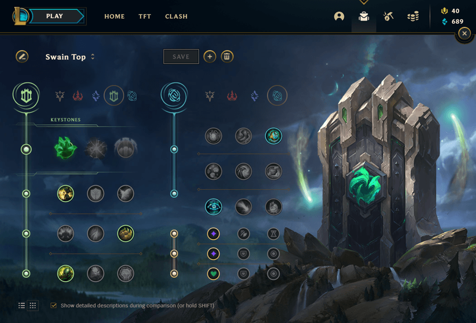 Swain Top Rune Sheet